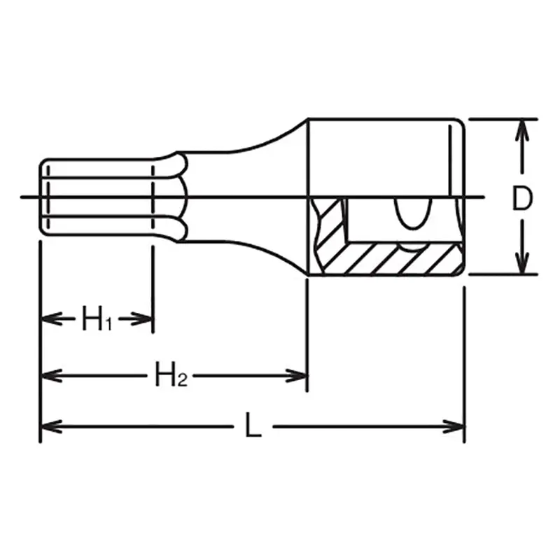 3/8 Sq. Dr. Bit Socket  9mm Hex Length 52mm - Image 2