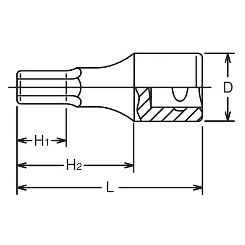 1/2 Sq. Dr. Bit Socket 21mm Hex Length 60mm - Image 2
