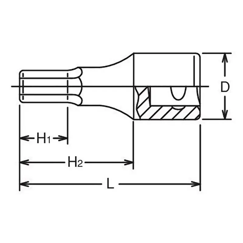 1/2 Sq. Dr. Bit Socket 5/8 Hex Length 100mm - Image 2