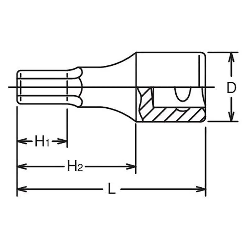1/2 Sq. Dr. Bit Socket 5/8 Hex Length 43mm - Image 2