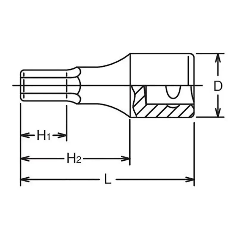 1/2 Sq. Dr. Bit Socket 7/16 Hex Length 60mm - Image 2