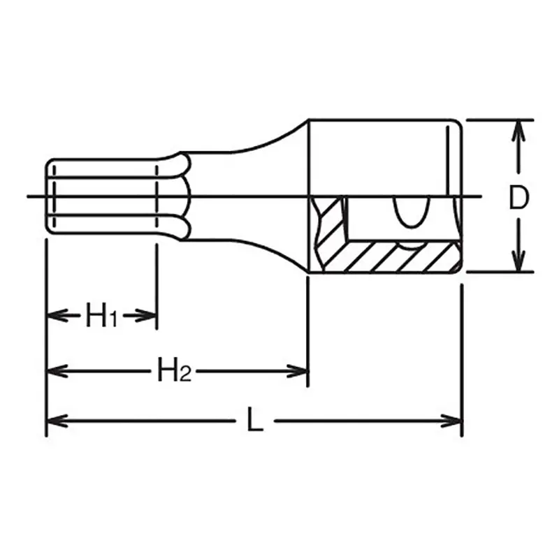 1/2 Sq. Dr. Bit Socket 9/16 Hex Length 60mm - Image 2