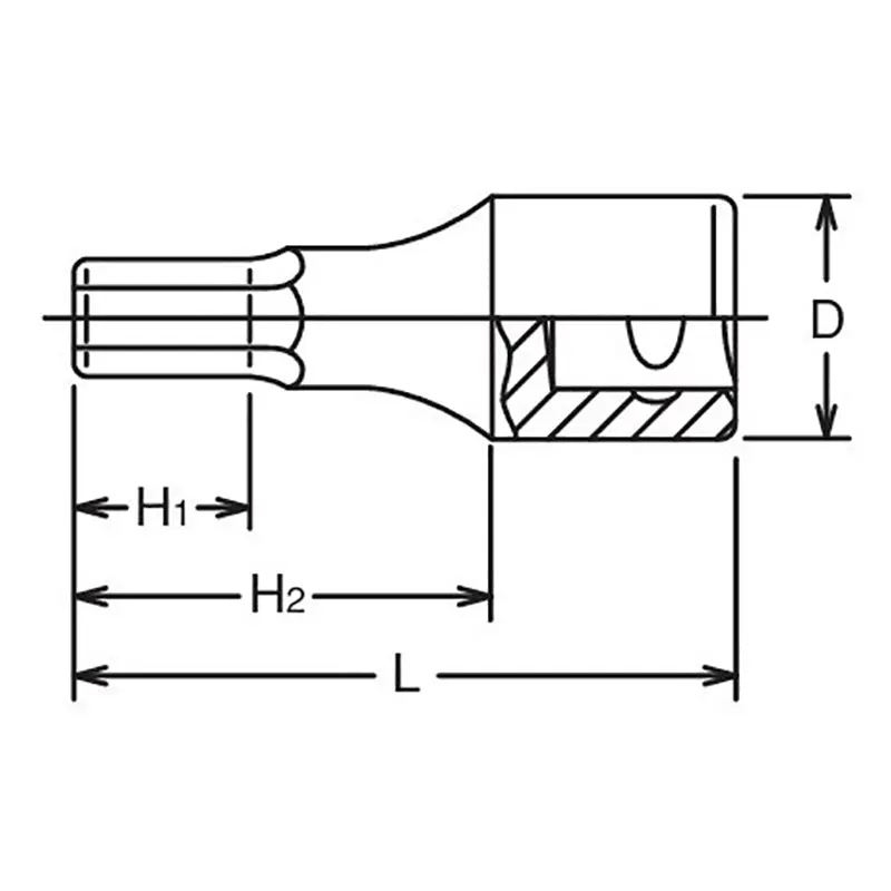 1/2 Sq. Dr. Bit Socket 9/32 Hex Length 43mm - Image 2