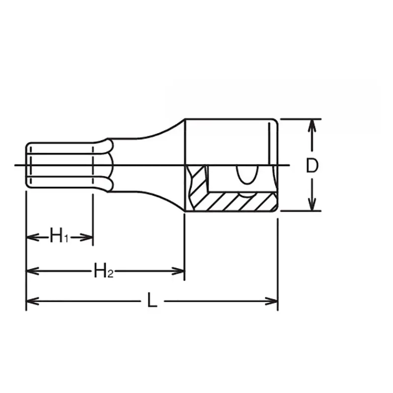 1 Sq. Dr. Bit Socket 22mm Hex Length 80mm - Image 2