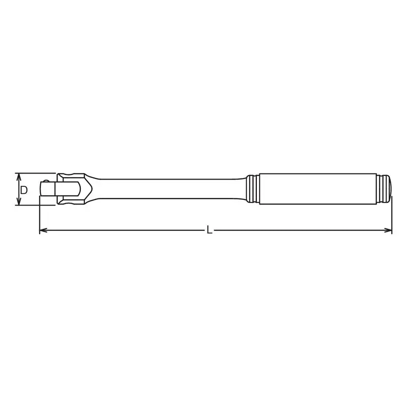 3/8 Sq. Dr. Hinge Handle    Length 250mm  Polished Handle - Image 2