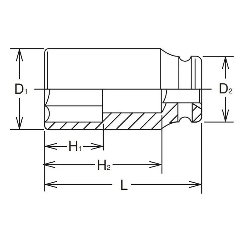 1.1/2 Sq. Dr. Socket 1.7/8 6 point Length 125mm - Image 2