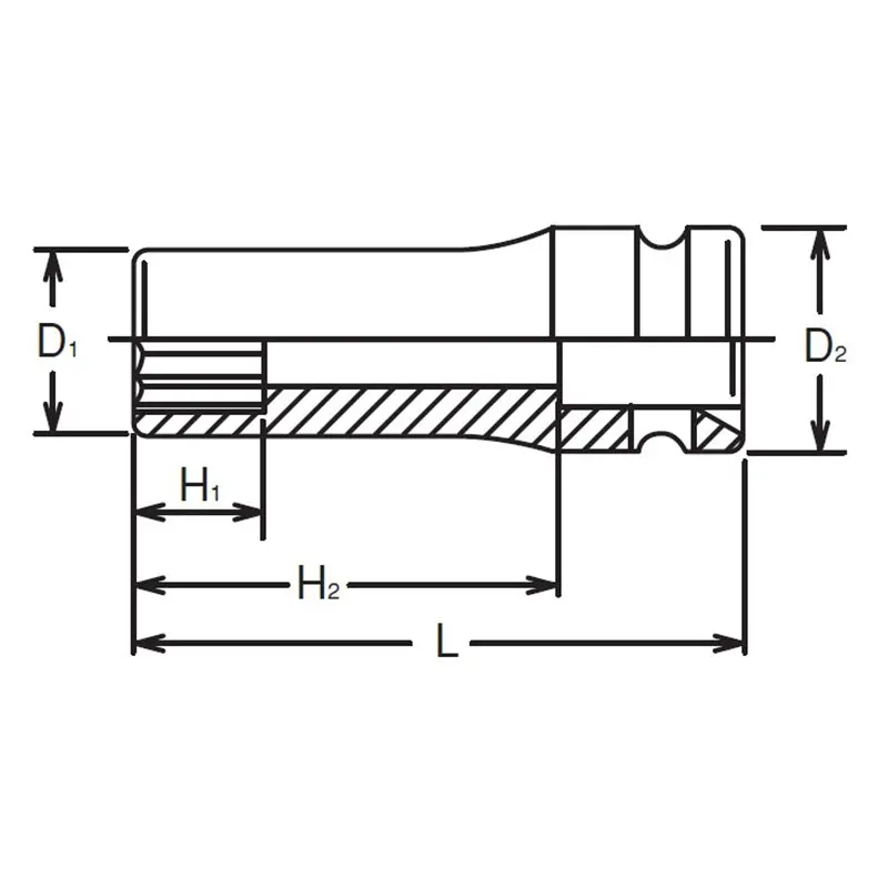 1/2 Sq. Dr. Socket  23mm 12 point Length 85mm - Image 2
