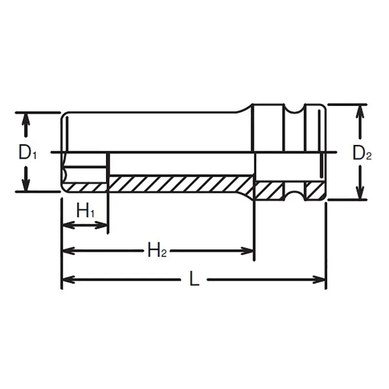 1/2 Sq. Dr. Socket 5/16 6 point Length 80mm - Image 2
