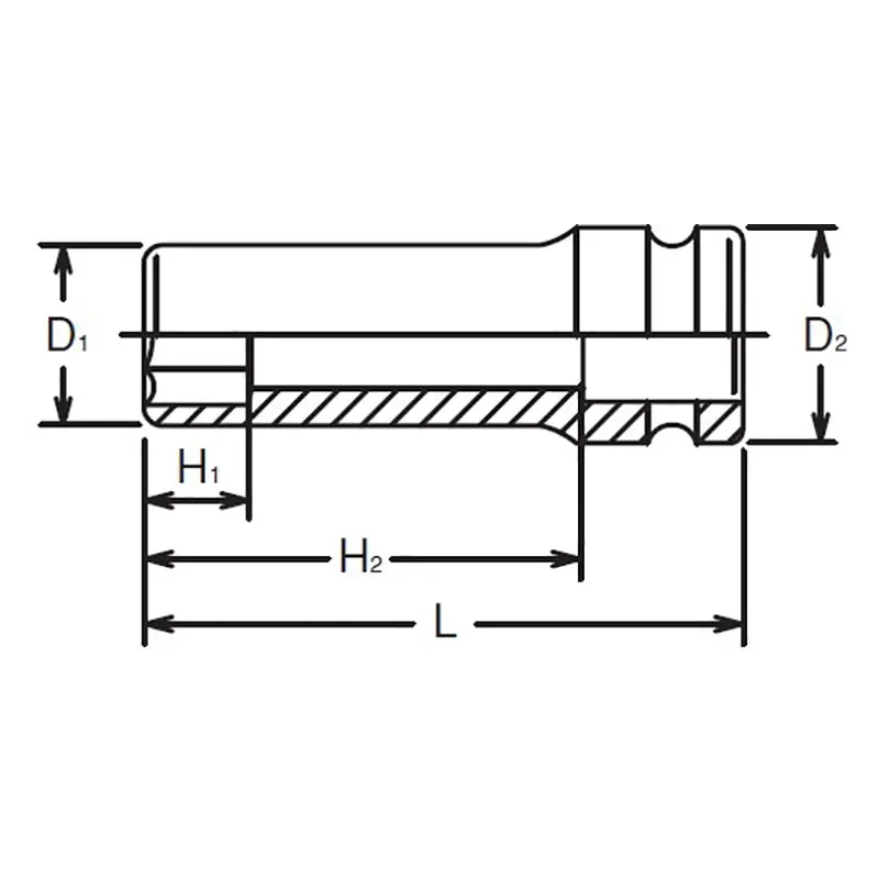 1/2 Sq. Dr. 6-Point Thin Wall Deep Impact Socket in 8mm - Image 2
