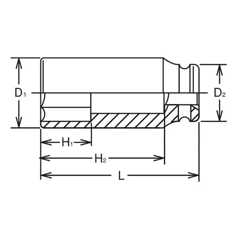 1 Sq. Dr. Socket  33mm 6 point Length 108mm - Image 2