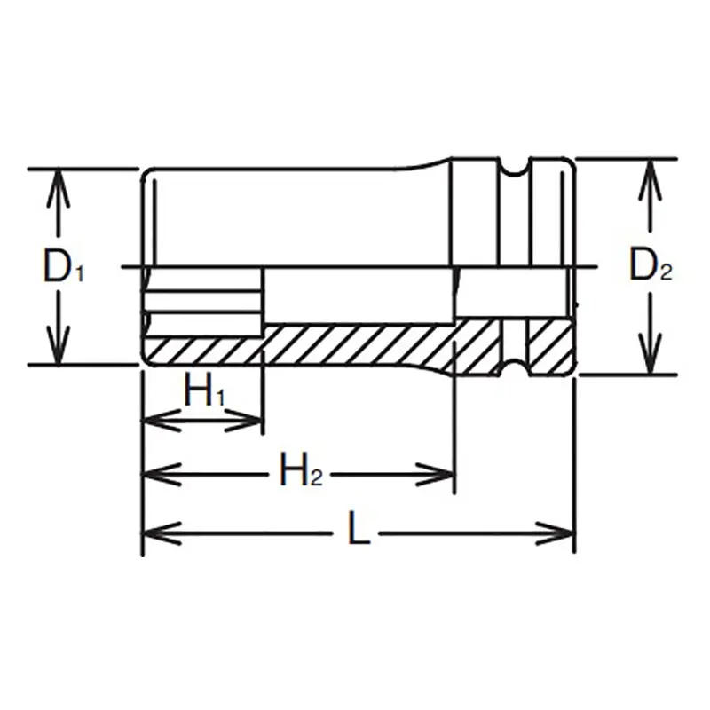 1 Sq. Dr. Socket 21mm Surface Drive Length 108mm - Image 2