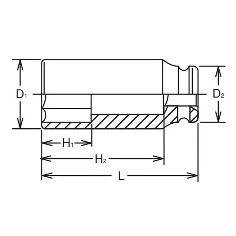 1 Sq. Dr. Socket 34mm 6 point Length 108mm Thin walled - Image 2