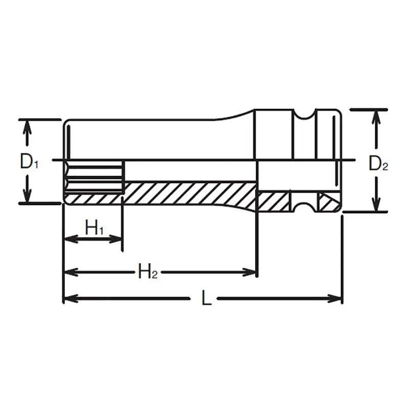 3/4 Sq. Dr. Socket 17mm 12 point Length 100mm - Image 2