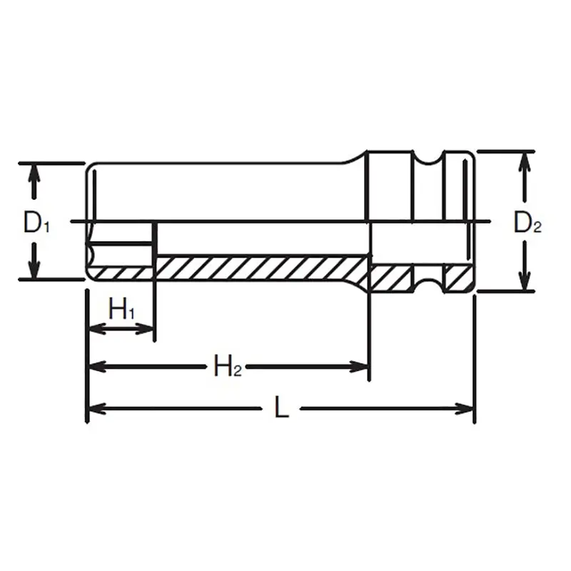 3/4 Sq. Dr. Socket  26mm 6 point Length 100mm - Image 2