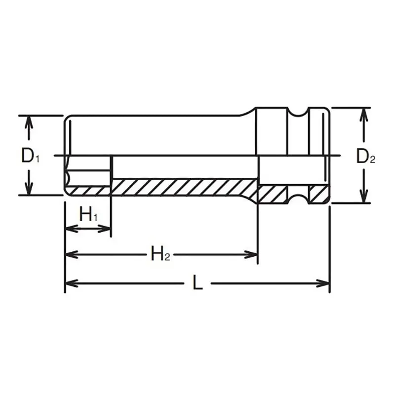 3/8 Sq. Dr. Socket  6mm 6 point Length 80mm - Image 2