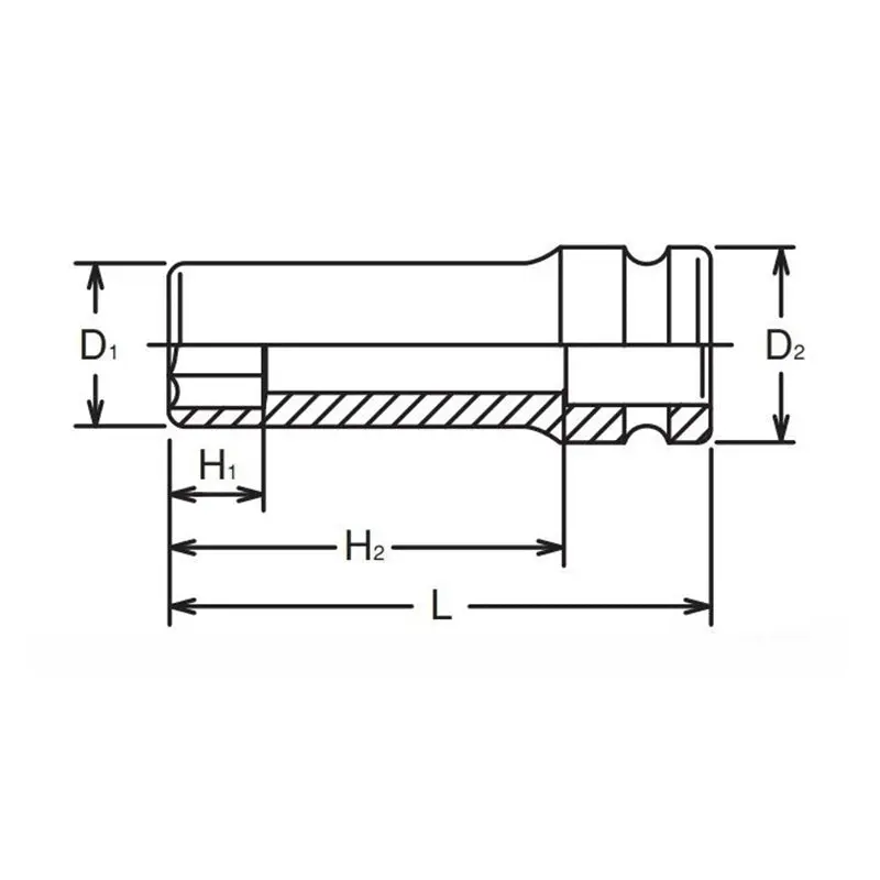 3/8 Sq. Dr. Socket 3/8 6 point Length 80mm Thin walled - Image 2