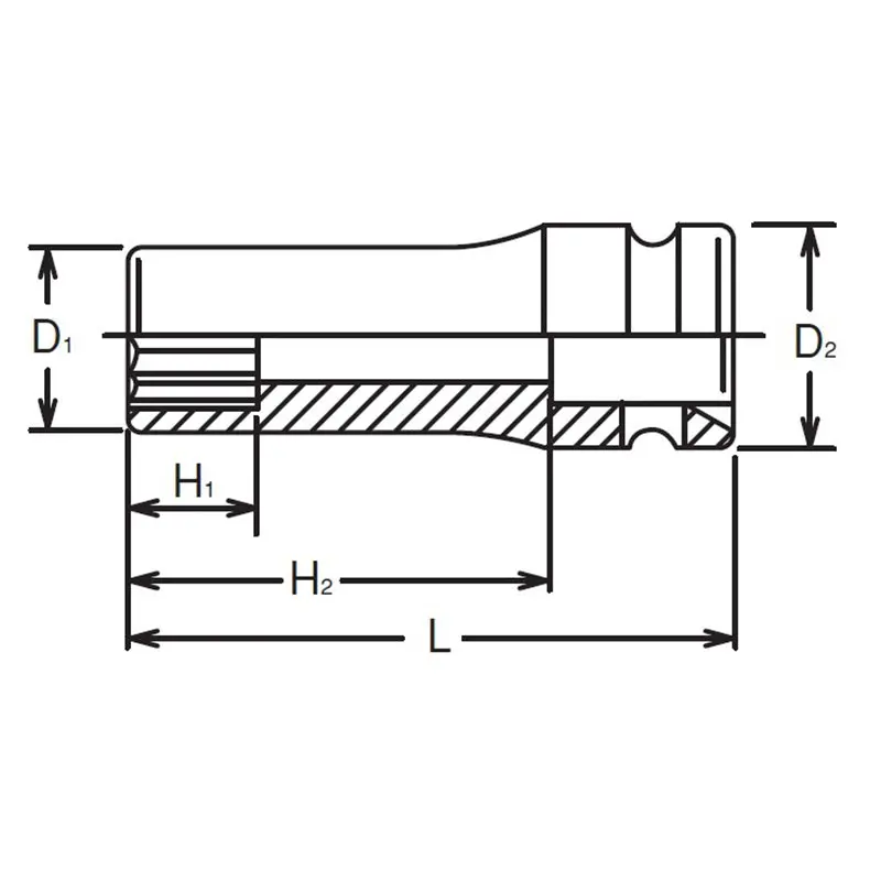 1/2 Sq. Dr. Socket  24mm 12 point Length 85mm Thin walled - Image 2
