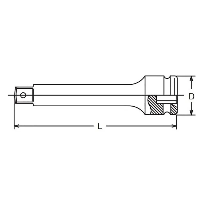 3/8 Sq. Dr. Extension Bar    Length 125mm Hole type - Image 2