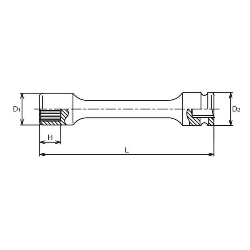 3/8 Sq. Dr. Extension Socket  10mm 12 point Length 200mm - Image 2