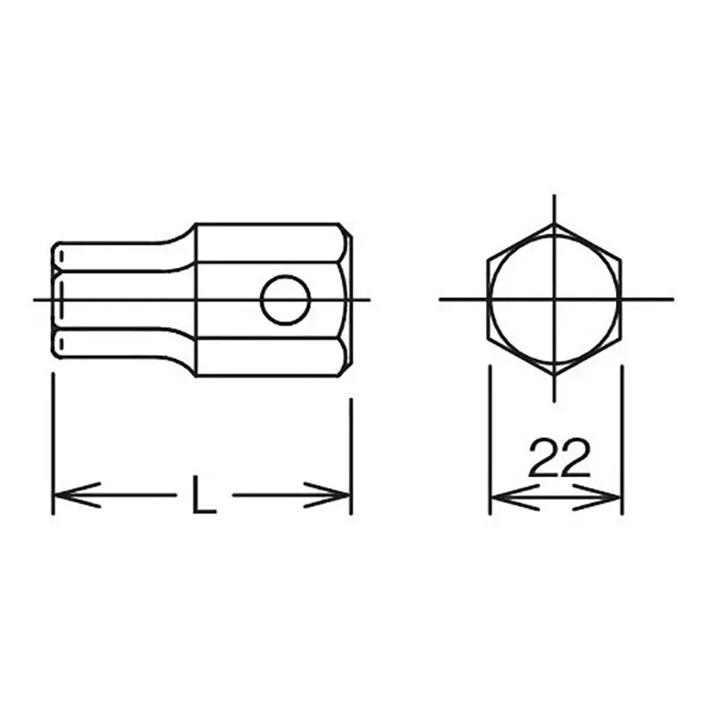 22mm Hex Dr. Bit 1 Hex Length 50mm - Image 2