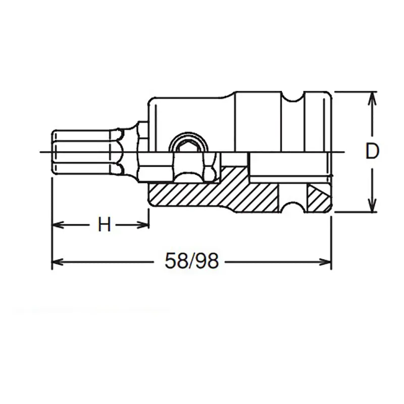 1/2 Sq. Dr. Bit Socket 4mm Hex Length 98mm - Image 2
