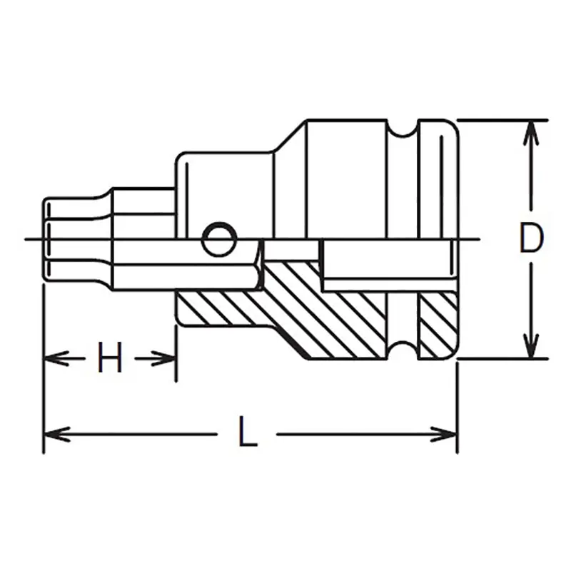 3/4 Sq. Dr. Bit Socket  13mm Hex Length 76mm - Image 2