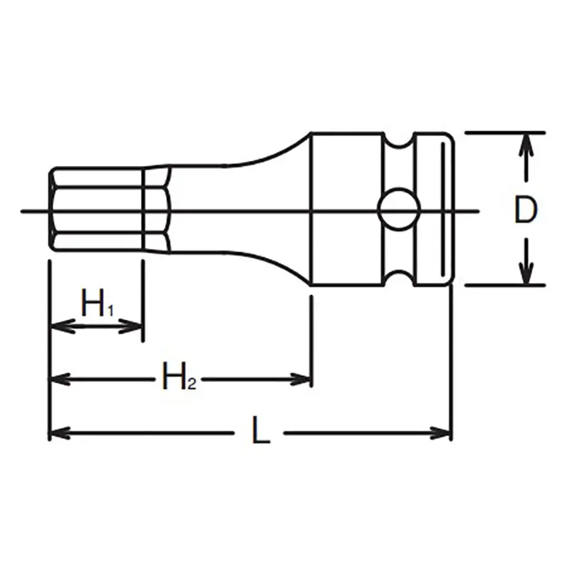 3/8 Sq. Dr. Bit Socket  14mm Hex Length 52mm - Image 2