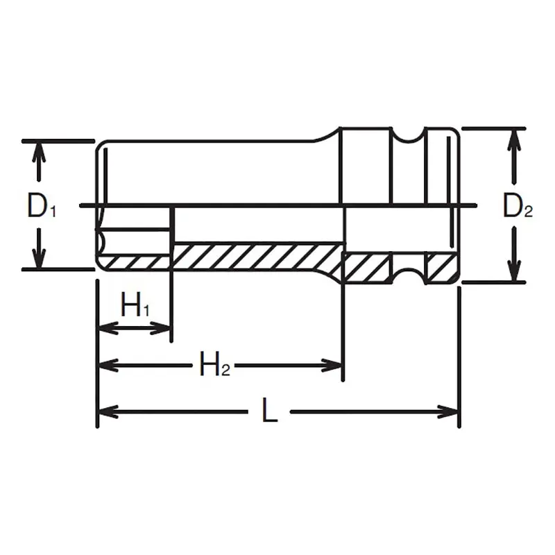 1/2 Sq. Dr. Socket 36mm 6 point Length 65mm Thin walled - Image 2