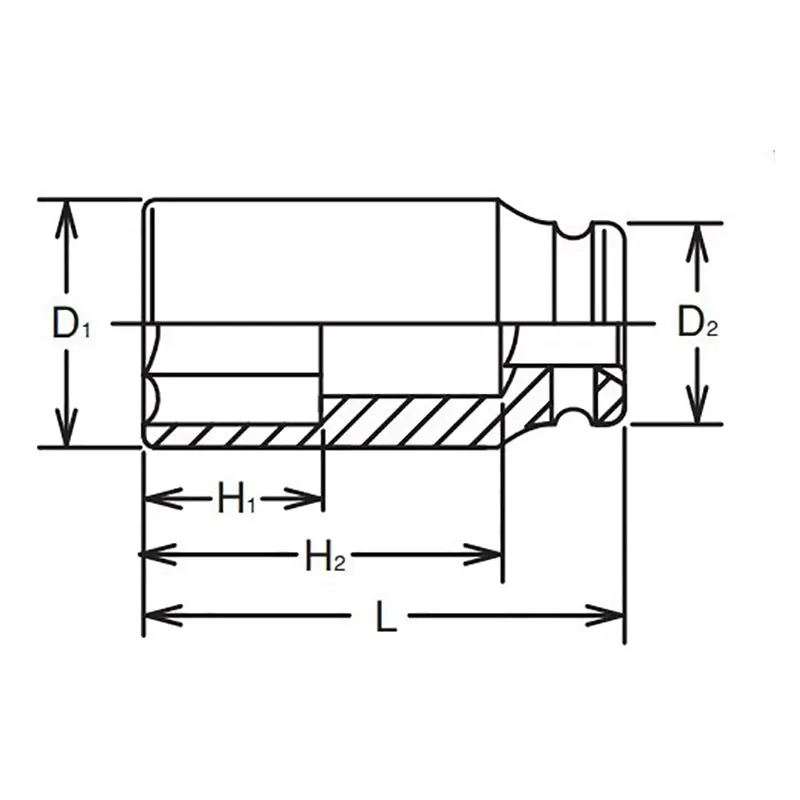 1 Sq. Dr. Socket 38mm 6 point Length 85mm Thin walled - Image 2