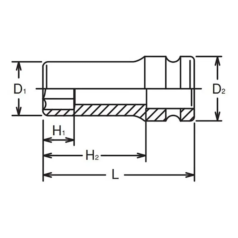 3/8 Sq. Dr. 6-Point Thin Wall Semi-Deep Impact Socket in 18mm - Image 2