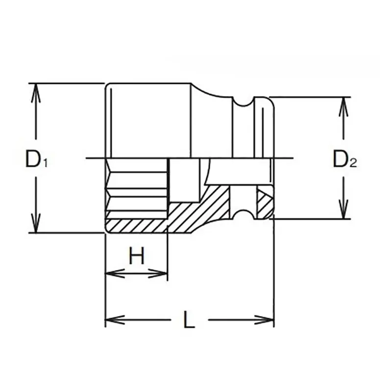 1.1/2 Sq. Dr. Socket  2 12 point Length 84mm - Image 2
