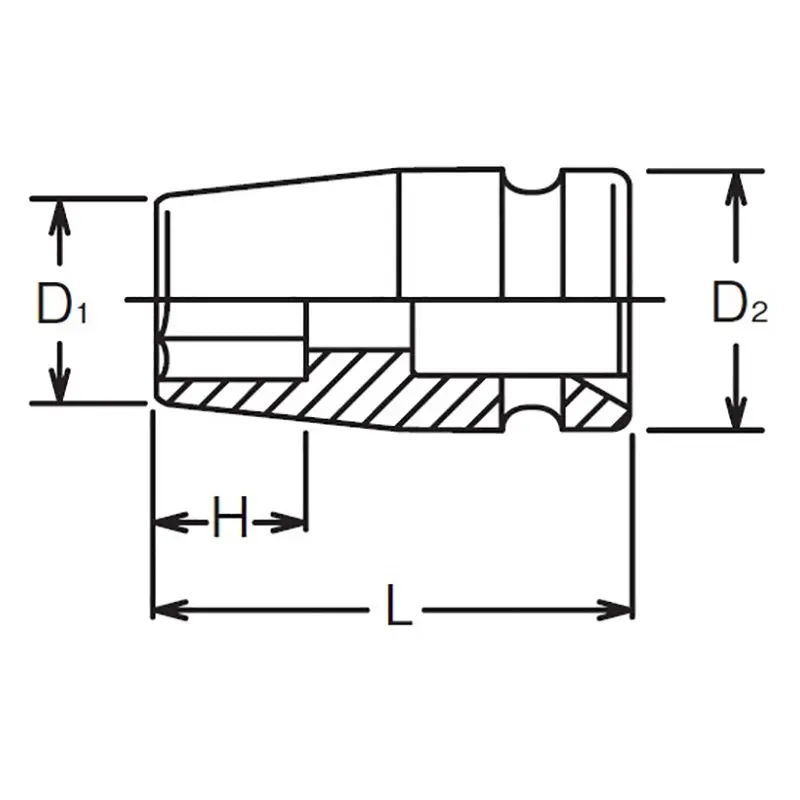 1/2 Sq. Dr. Socket  1.1/4 6 point Length 42mm - Image 2