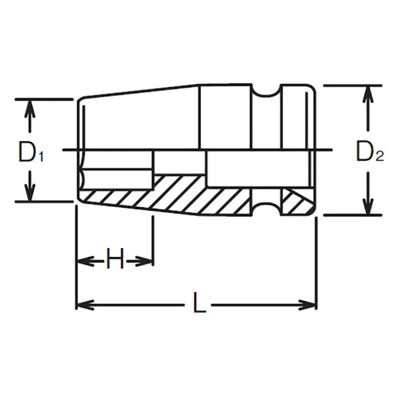 1/2 Sq. Dr. Socket  9mm 6 point Length 38mm - Image 2