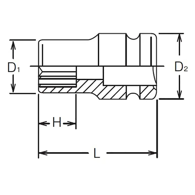 1/2 Sq. Dr. Socket 23mm 12 point Length 38mm Thin walled - Image 2