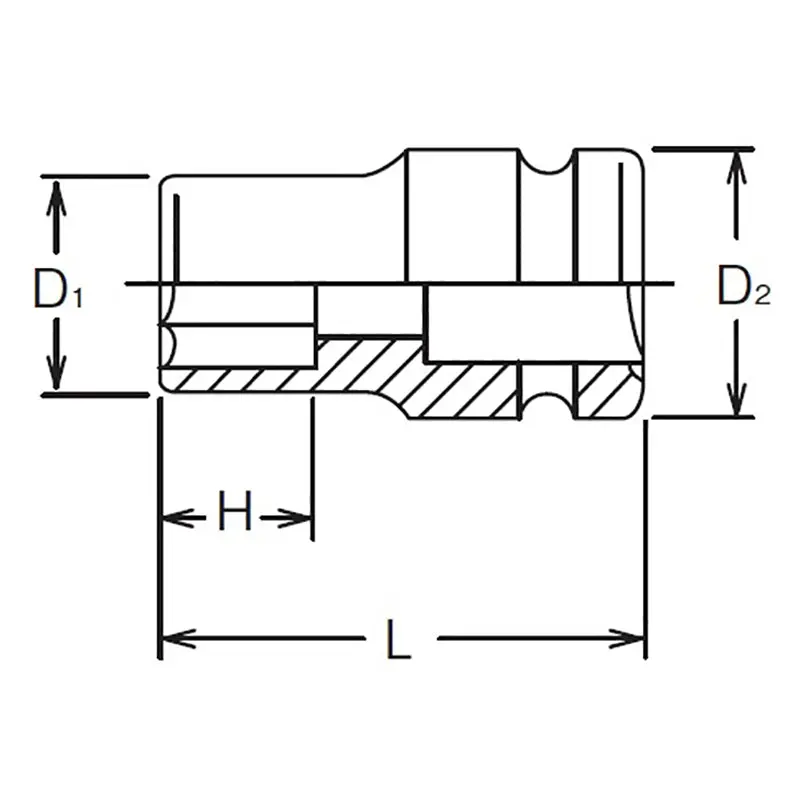 1/2 Sq. Dr. Socket 11mm 6 point Length 38mm Thin walled - Image 2