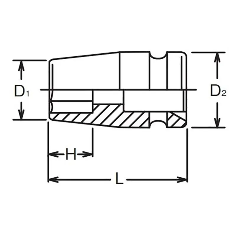 1/4 Sq. Dr. Socket  3/8 6 point Length 23mm - Image 2