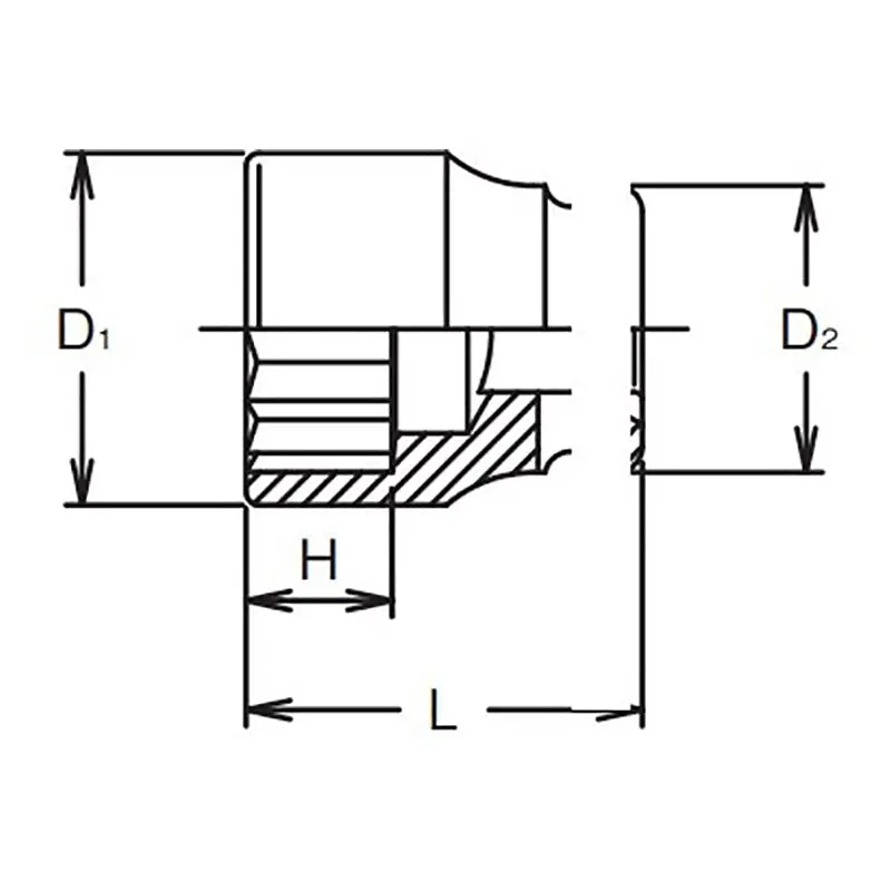 1 Sq. Dr. Socket 56mm 12 point Length 75mm - Image 2