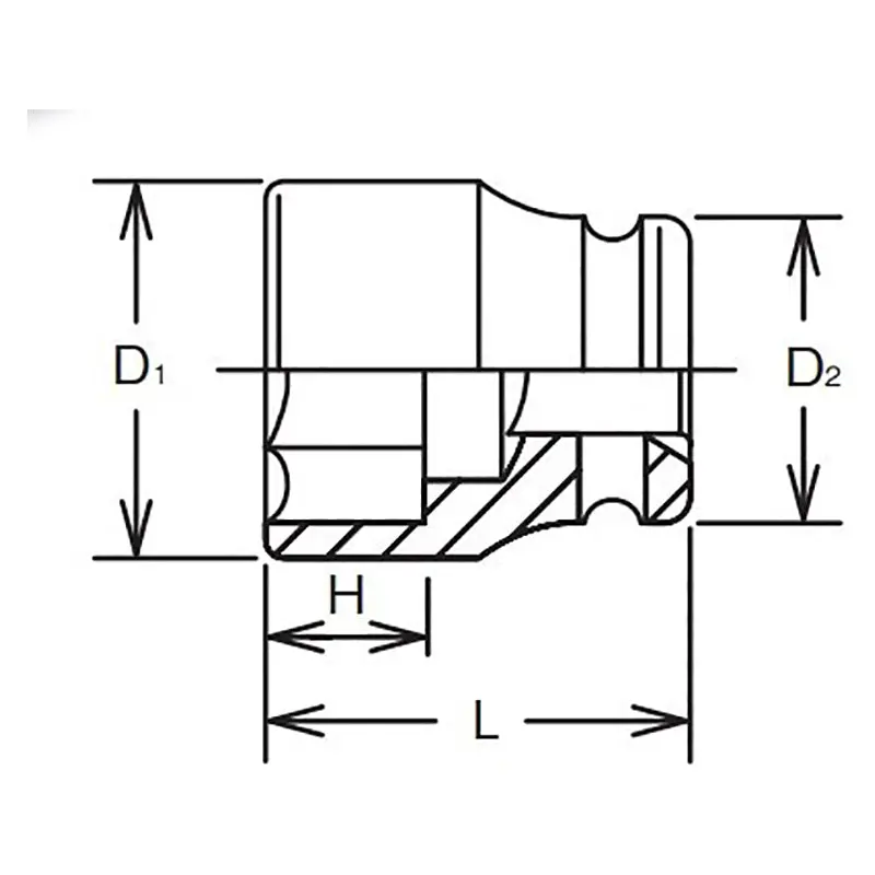 1 Sq. Dr. Socket  25mm 6 point Length 57mm - Image 2