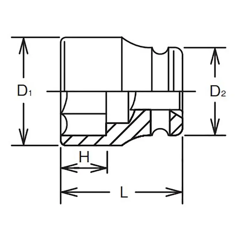 1 Sq. Dr. Socket 1.5/8 6 point Length 66mm Thin walled - Image 2