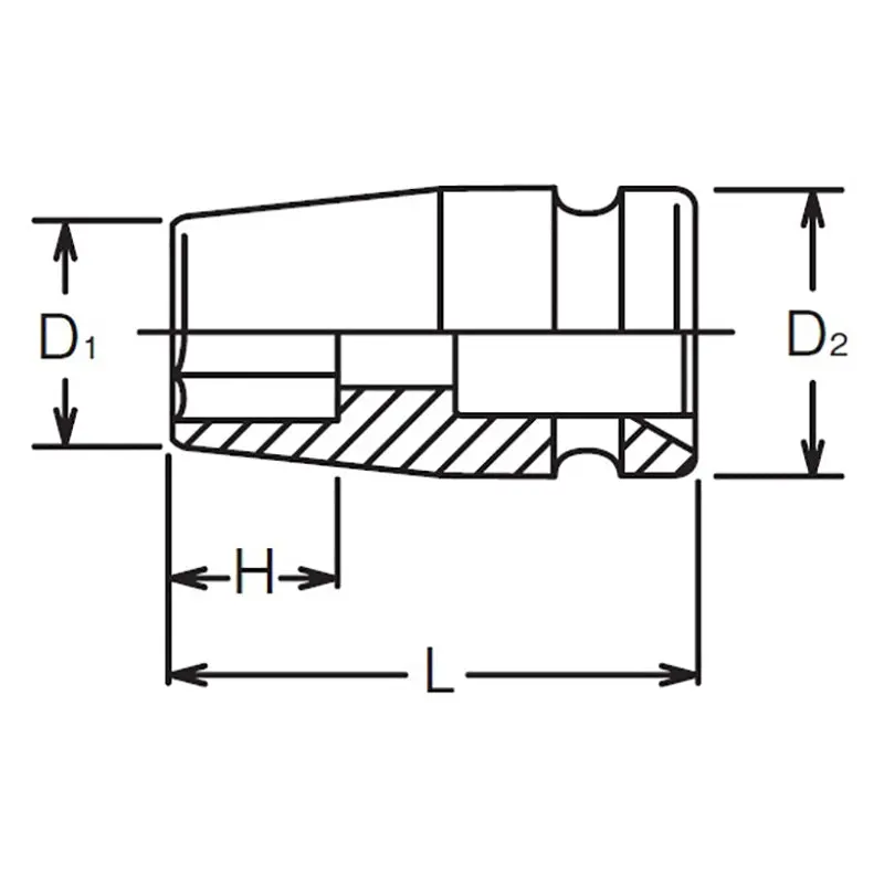 3/4 Sq. Dr. Socket  43mm 6 point Length 62mm - Image 2