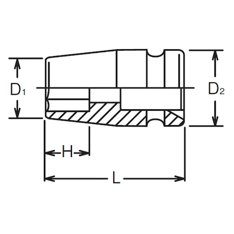 3/4 Sq. Dr. Socket  70mm 6 point Length 70mm - Image 2