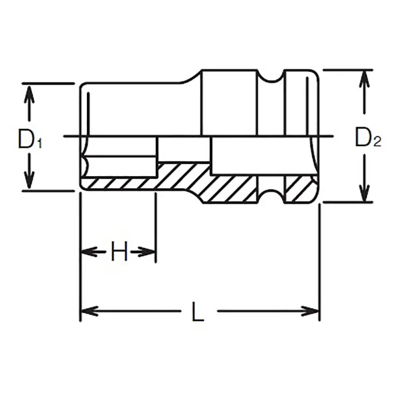 3/4 Sq. Dr. Socket  35mm 6 point Length 55mm Thin walled - Image 2