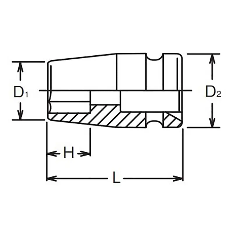 3/8 Sq. Dr. Socket  6mm 6 point Length 32mm - Image 2