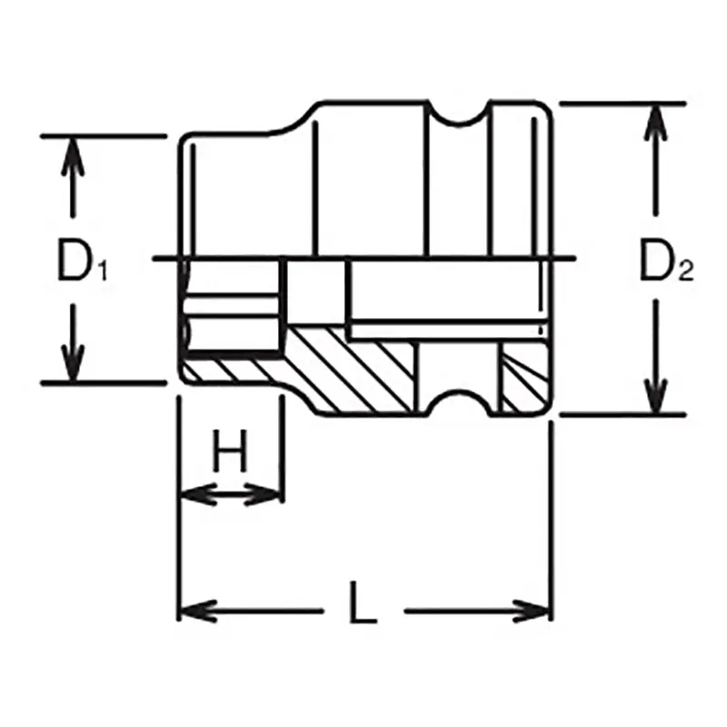 3/8 Sq. Dr. Socket  11mm 6 point Length 22mm Thin walled - Image 2