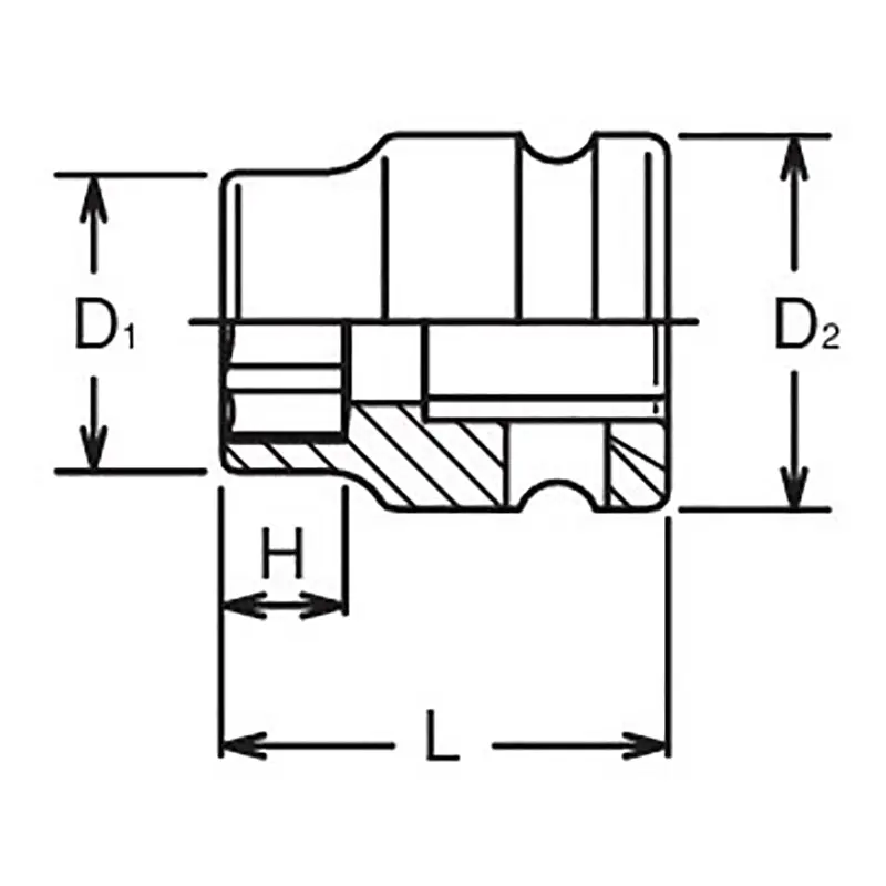3/8 Sq. Dr. Socket  16mm 6 point Length 25mm Thin walled - Image 2