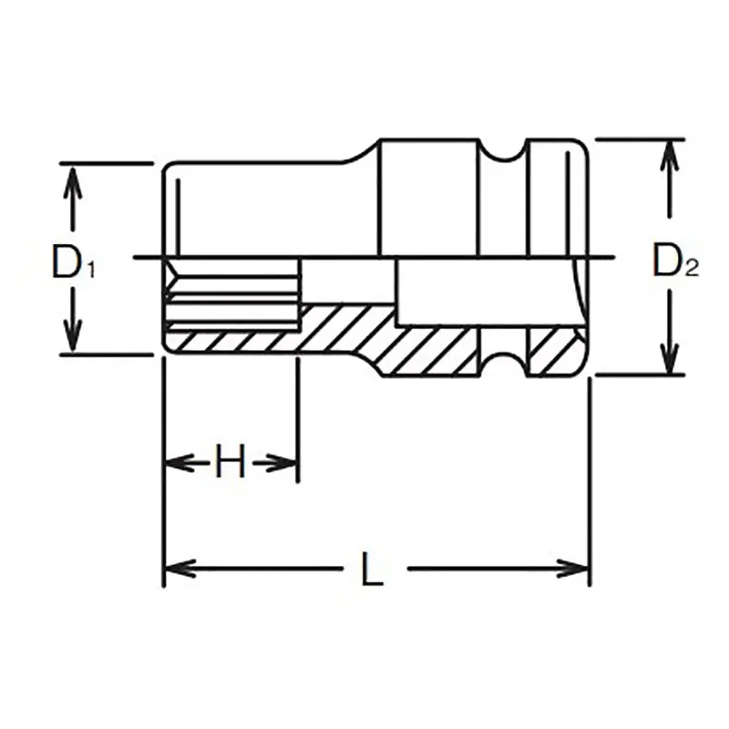 3/8 Sq. Dr. Socket 22mm 12 point Length 32mm Thin walled - Image 2