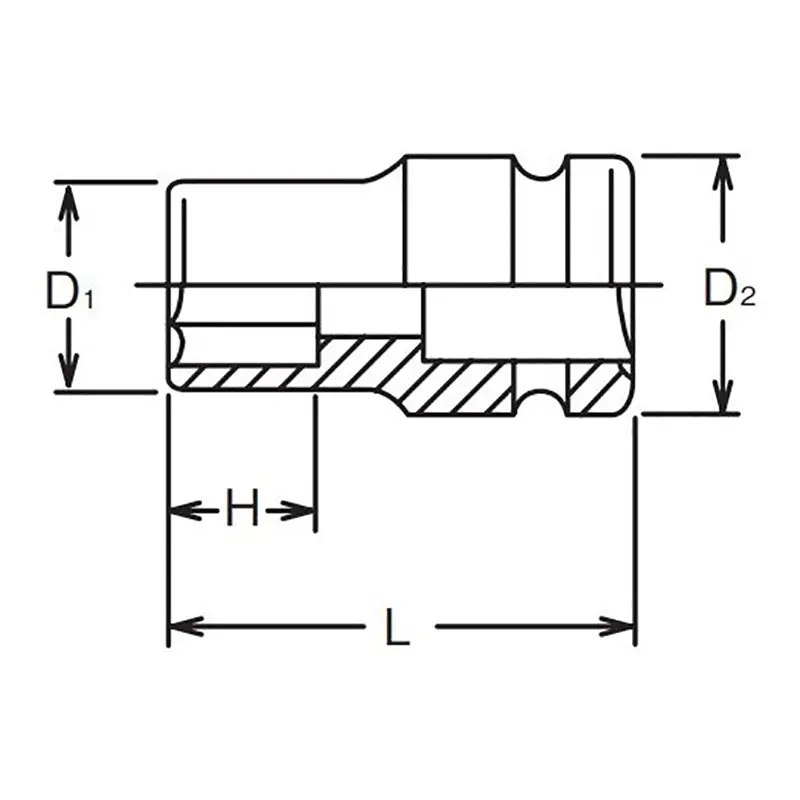 3/8 Sq. Dr. Socket  3/8 6 point Length 32mm Thin walled - Image 2
