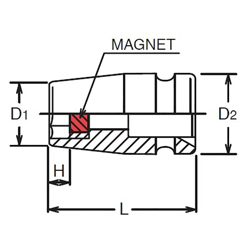 3/8 Sq. Dr. Socket 7/16 6 point Length 32mm Magnet - Image 2