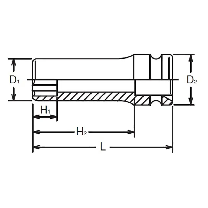 1/2 Sq. Dr. Socket  30mm Surface Drive Length 85mm - Image 2