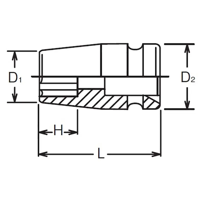 1/2 Sq. Dr. Socket 15mm Surface Drive Length 38mm - Image 2